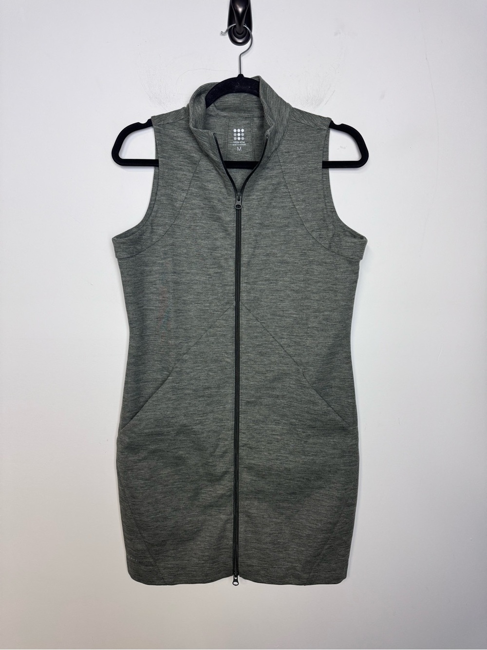 Title Nine Passport Dress -Solid Sleeveless Zip-Front Grey Dress